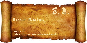 Brosz Maxima névjegykártya